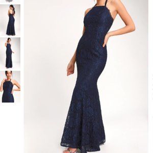 Lulus Navy Halter Maxi Dress
